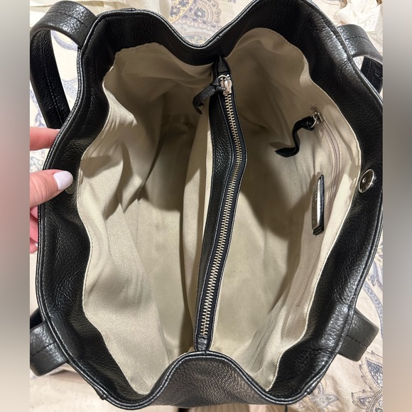 Valentino Estelle Rock Studded Pebbled Leather Black Tote Shoulder Bag - Picture 12 of 14